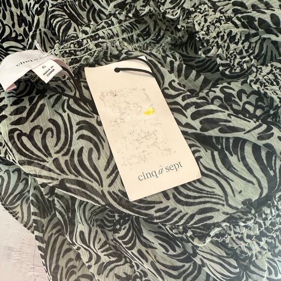 Cinq a Sept Janelle Sheer Lightweight Mini Ruffle Casual Dress Size US 6 - Picture 6 of 11